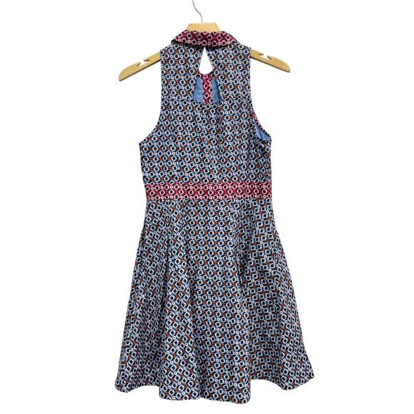 Maeve by Anthropologie Geometric Print Button Front Sleeveless A-Line Dress sz 6 - Picture 4 of 6